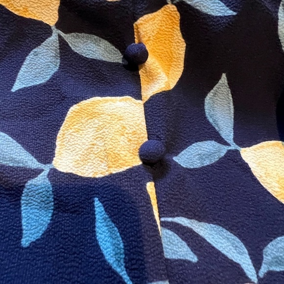 PINK ROSE  Women’s‎ Large Navy Yellow Adjustable Strap Faux Button Detail Top - Picture 8 of 8